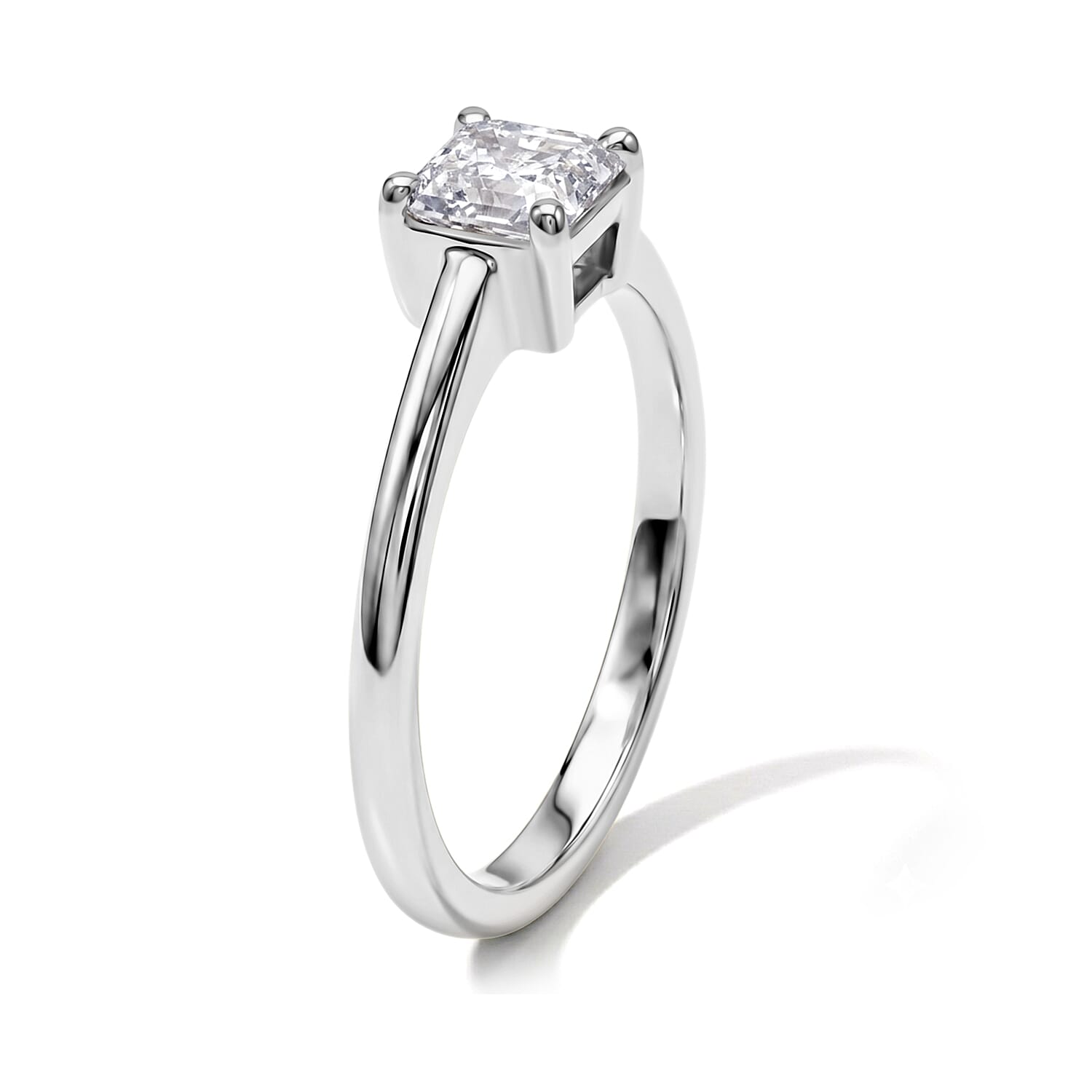 Luxuriant - Lab Grown Diamond (SI-G-H) Solitaire Ring in Rhodium Overlay Sterling Silver 1.00 Ct.