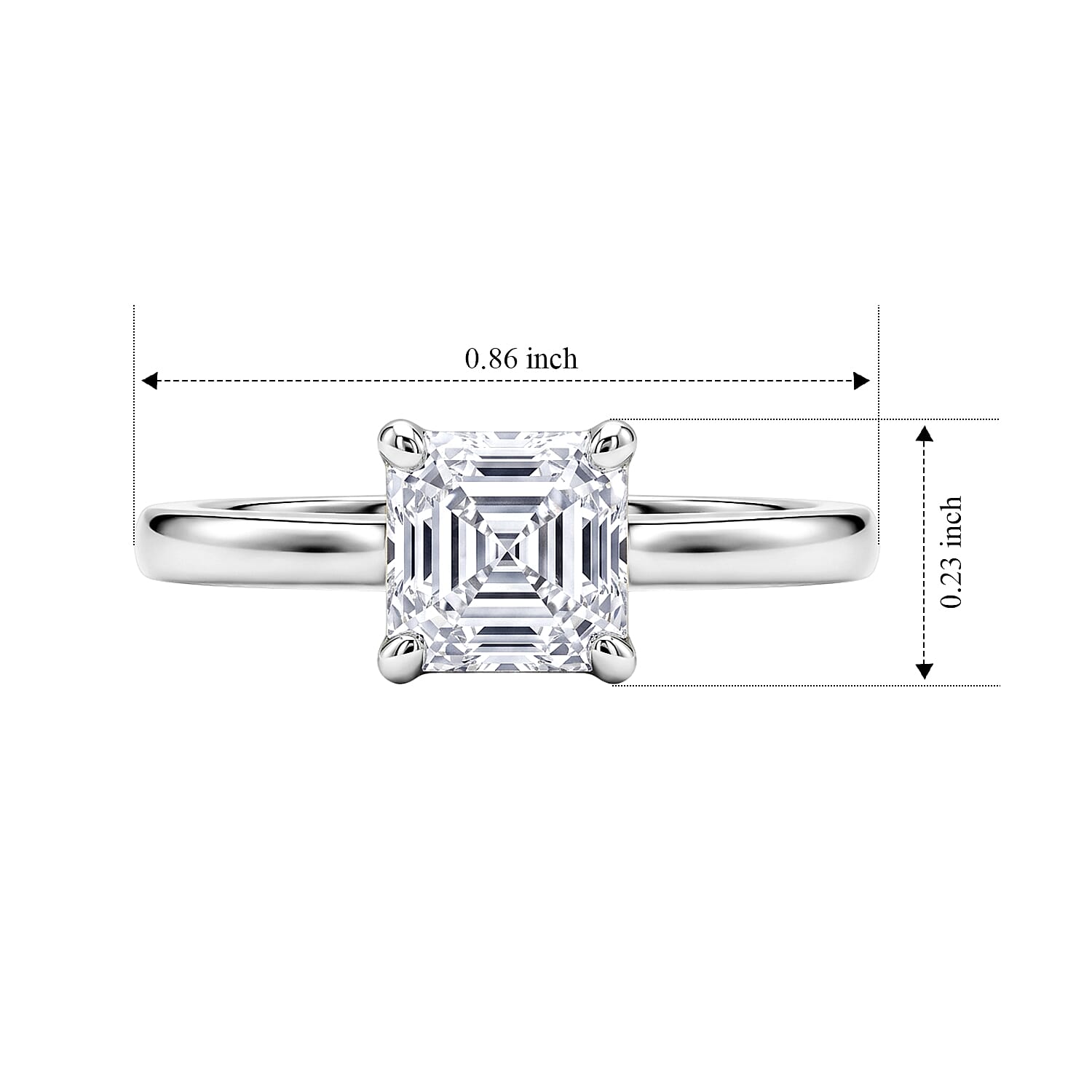 Luxuriant - Lab Grown Diamond (SI-G-H) Solitaire Ring in Rhodium Overlay Sterling Silver 1.00 Ct.