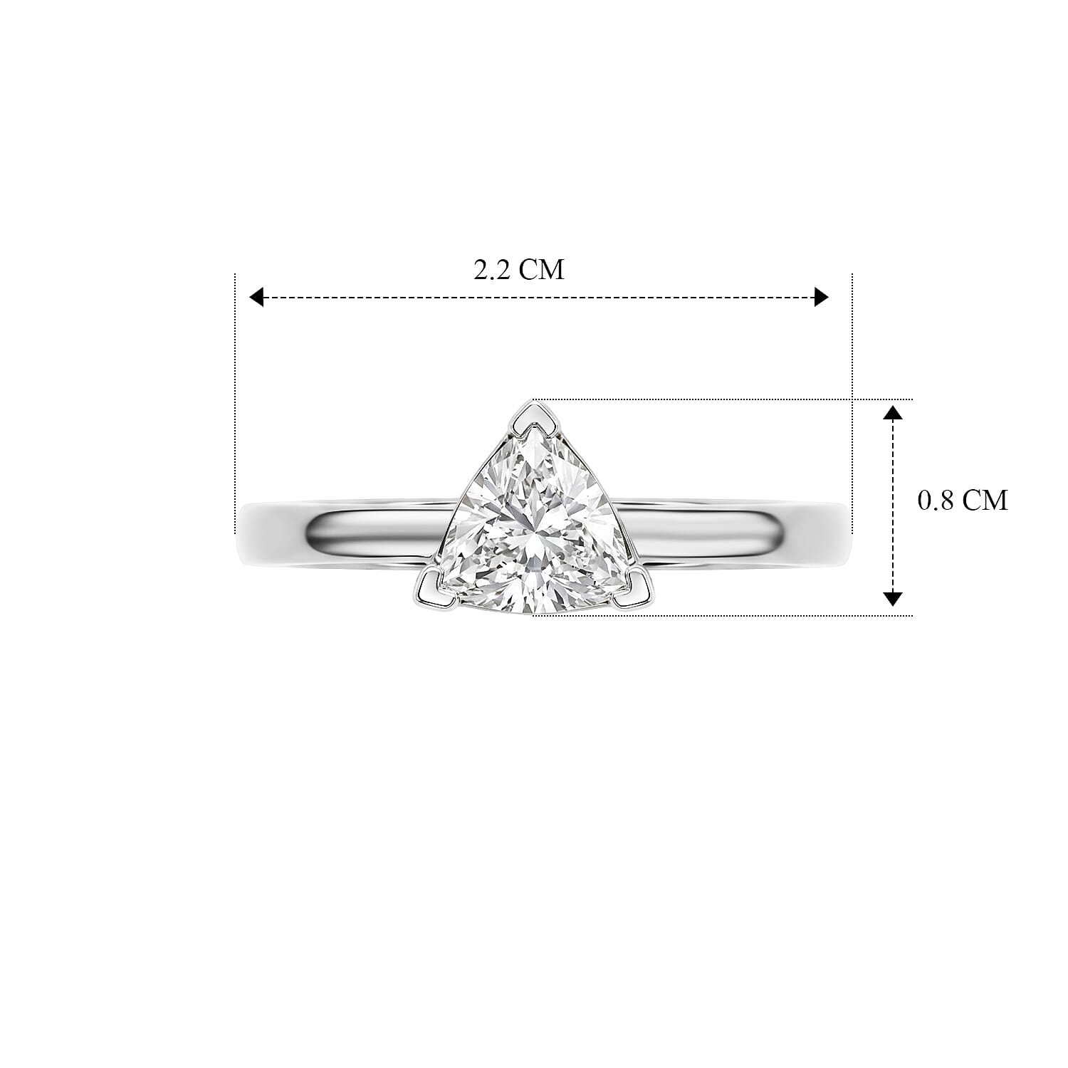 Luxuriant - Lab Grown Diamond (SI-G-H) Trillion Cut Solitaire Ring in Rhodium Overlay Sterling Silver 1.00 Ct.
