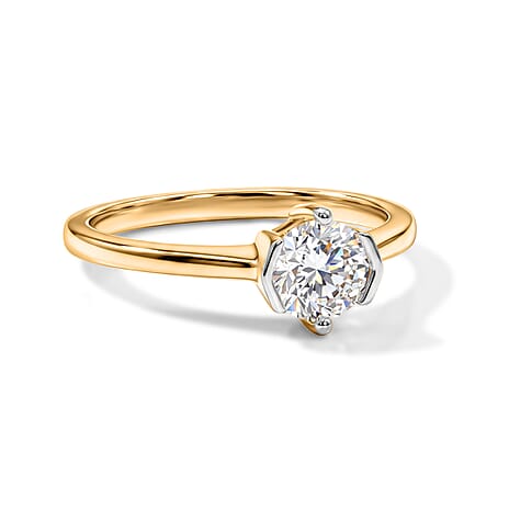 Luxuriant - Lab Grown Diamond (SI-G-H) Solitaire Ring in 18K Vermeil Yellow Gold Plated Sterling Silver 1.00 Ct.