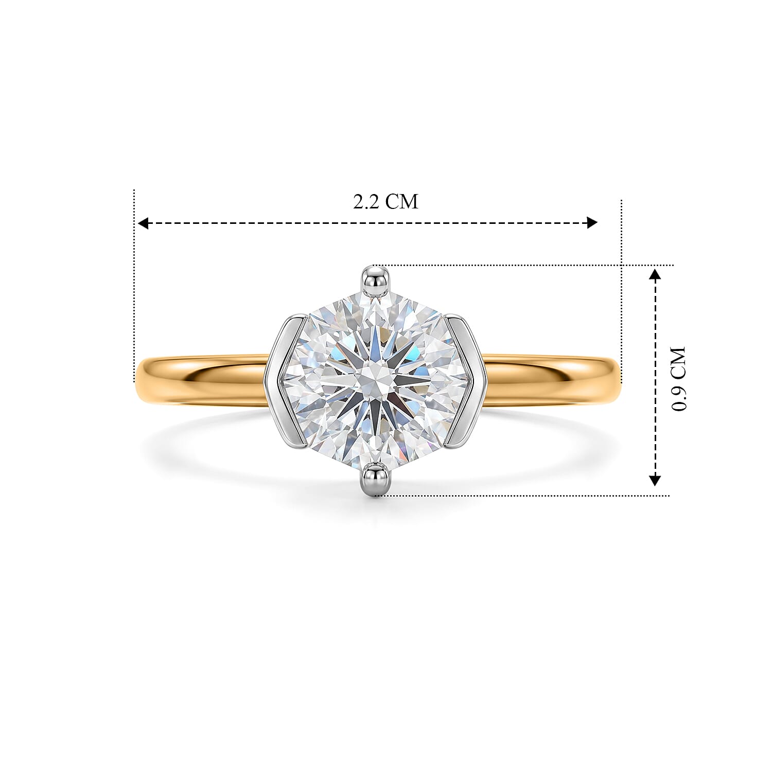 Luxuriant - Lab Grown Diamond (SI-G-H) Solitaire Ring in 18K Vermeil Yellow Gold Plated Sterling Silver 1.00 Ct.