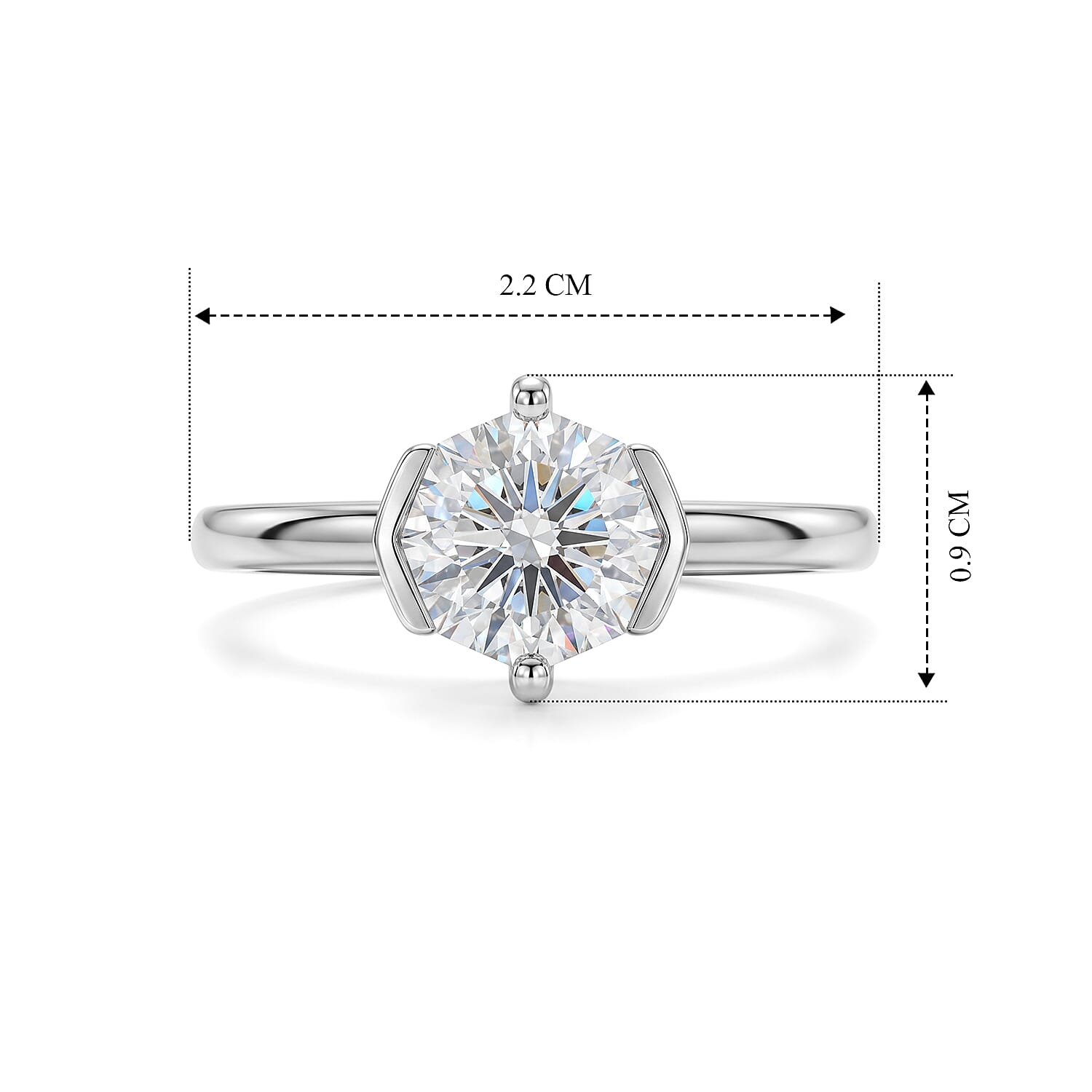 Luxuriant - Lab Grown Diamond (SI-G-H) Solitaire Ring in Rhodium Overlay Sterling Silver 1.00 Ct.
