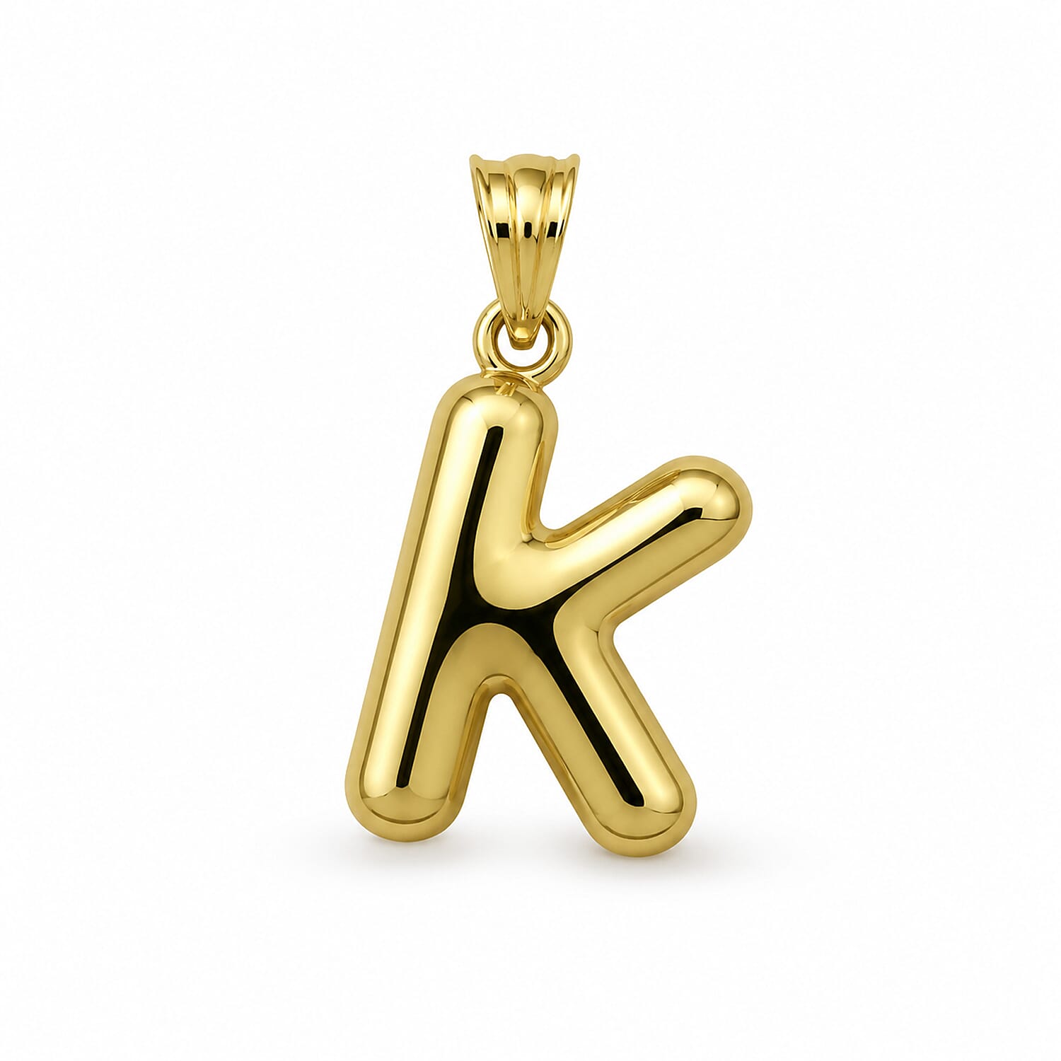 9K Yellow Gold K Initial Pendant