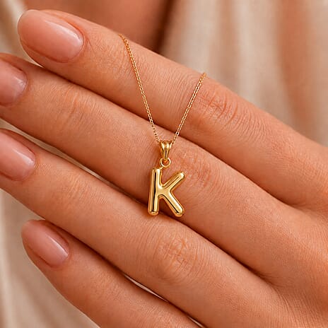 9K Yellow Gold K Initial Pendant