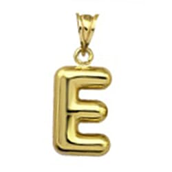 9K Yellow Gold Letter E Initial Pendant