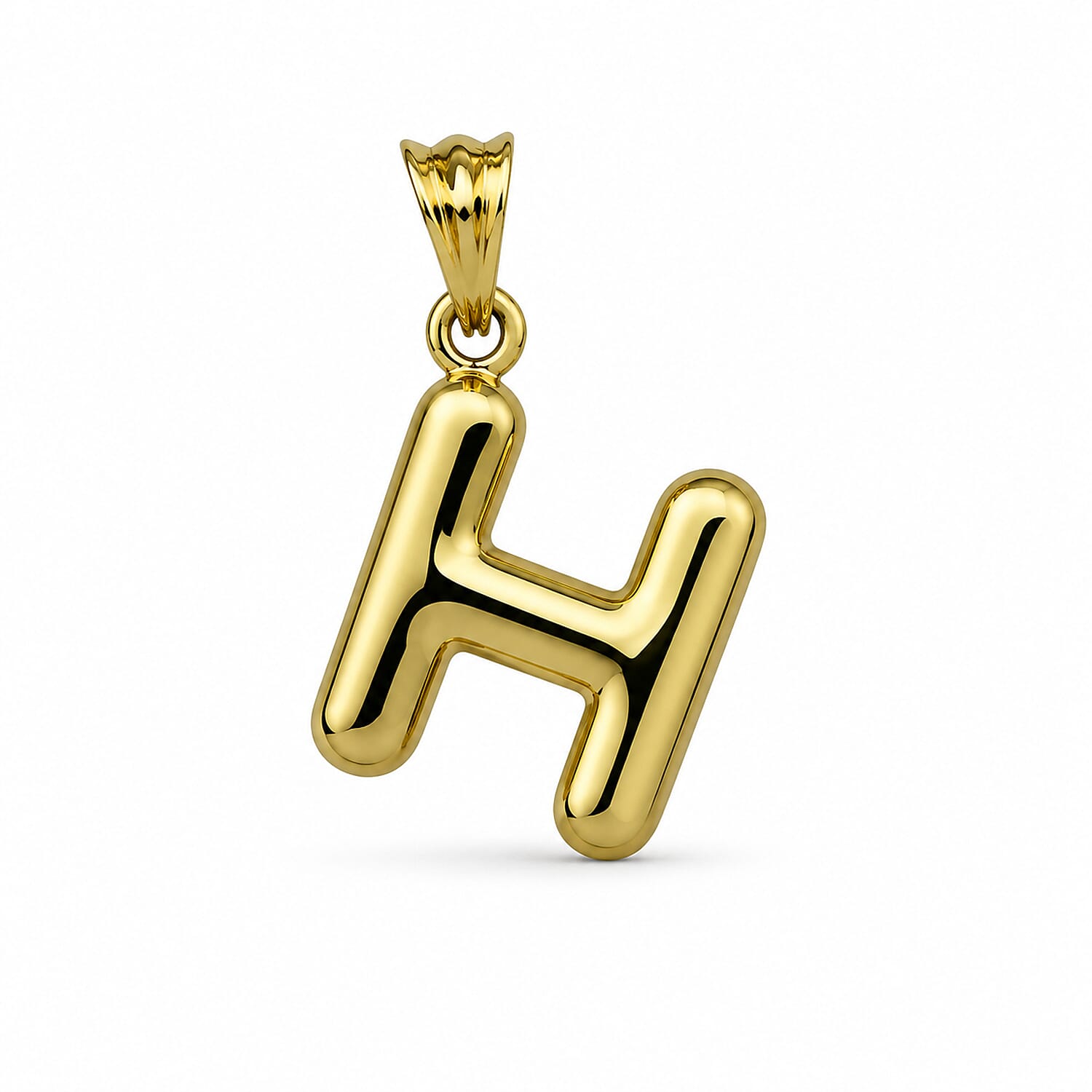 9K Yellow Gold H Initial Pendant