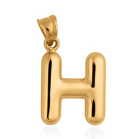 9K Yellow Gold H Initial Pendant