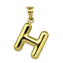9K Yellow Gold Letter E Initial Pendant