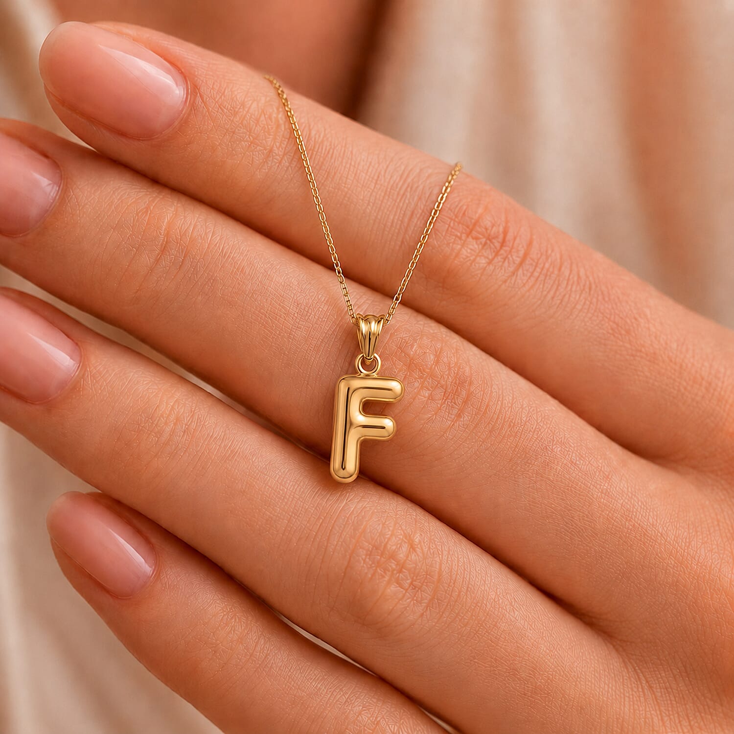 9K Yellow Gold F Initial Pendant