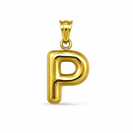 9K Yellow Gold P Initial Pendant