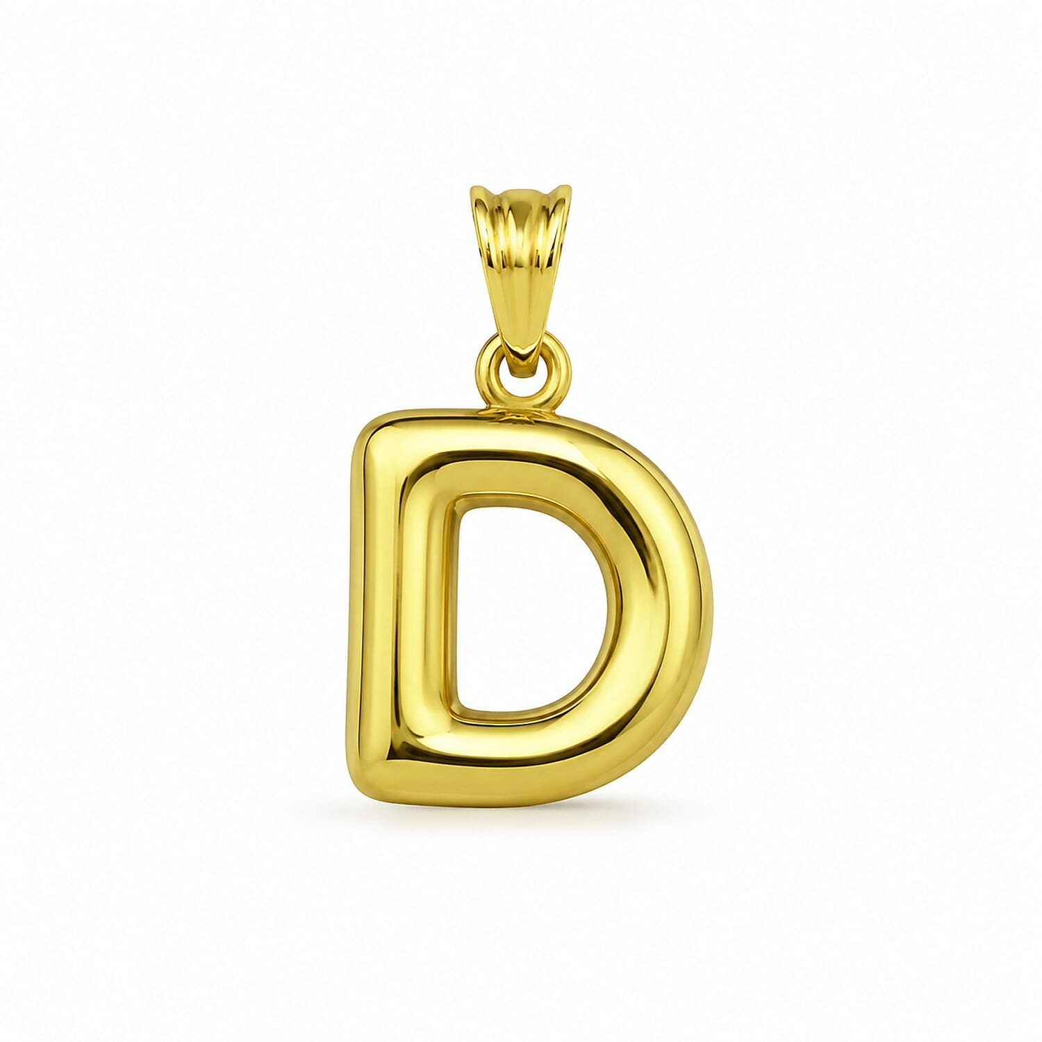 9K Yellow Gold D Initial Pendant