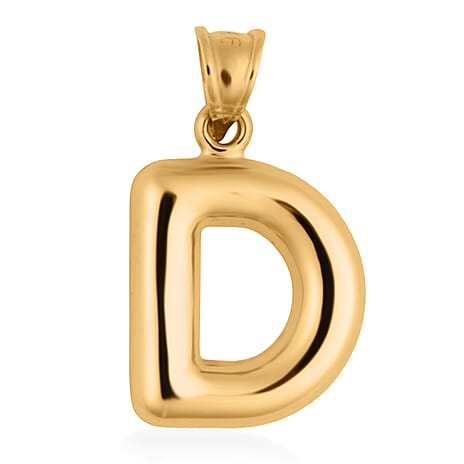 9K Yellow Gold D Initial Pendant