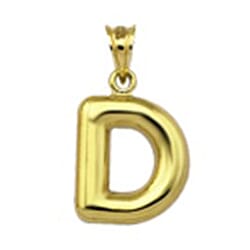 9K Yellow Gold Letter E Initial Pendant