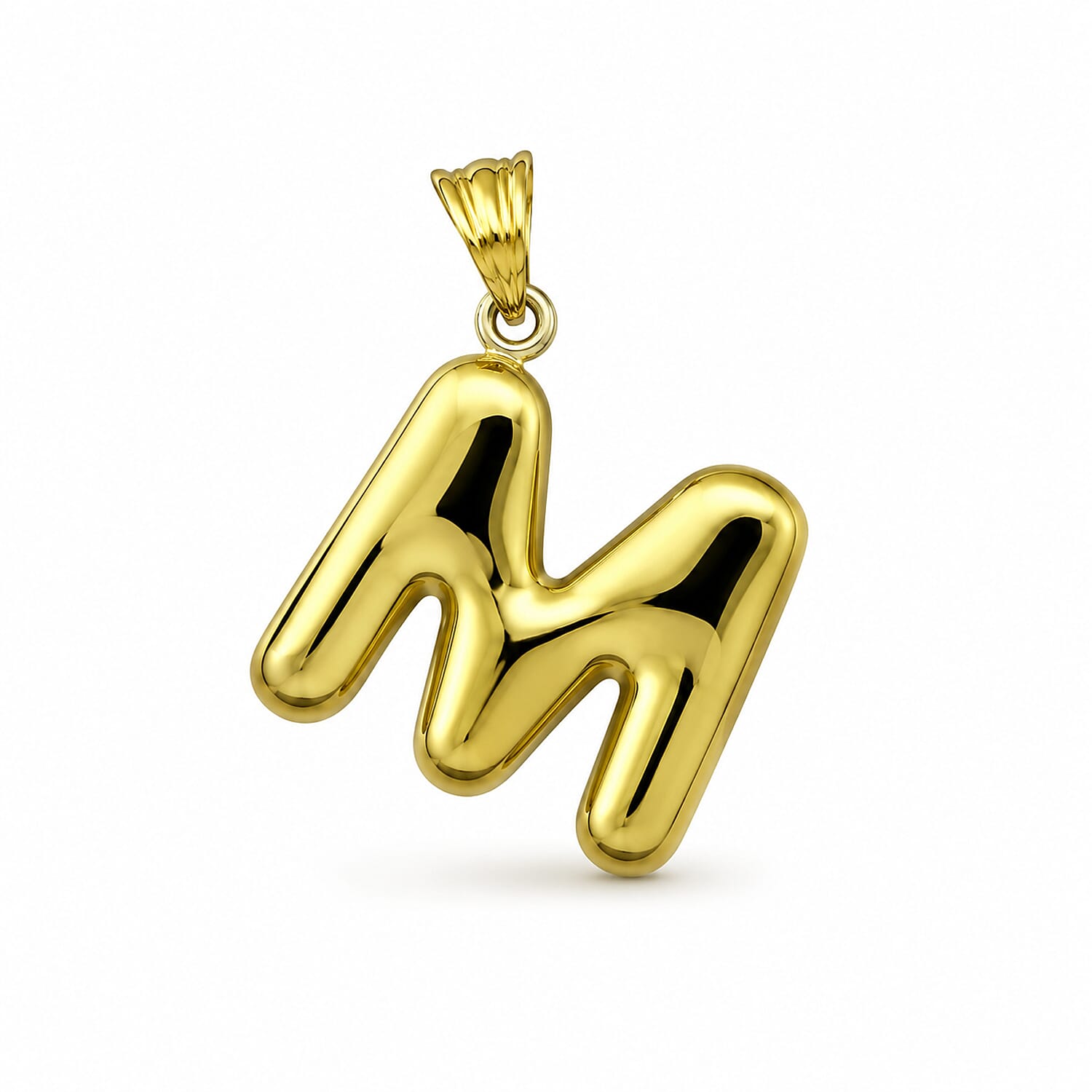 9K Yellow Gold M Initial Pendant