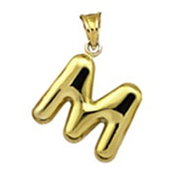 9K Yellow Gold Letter W Initial Pendant