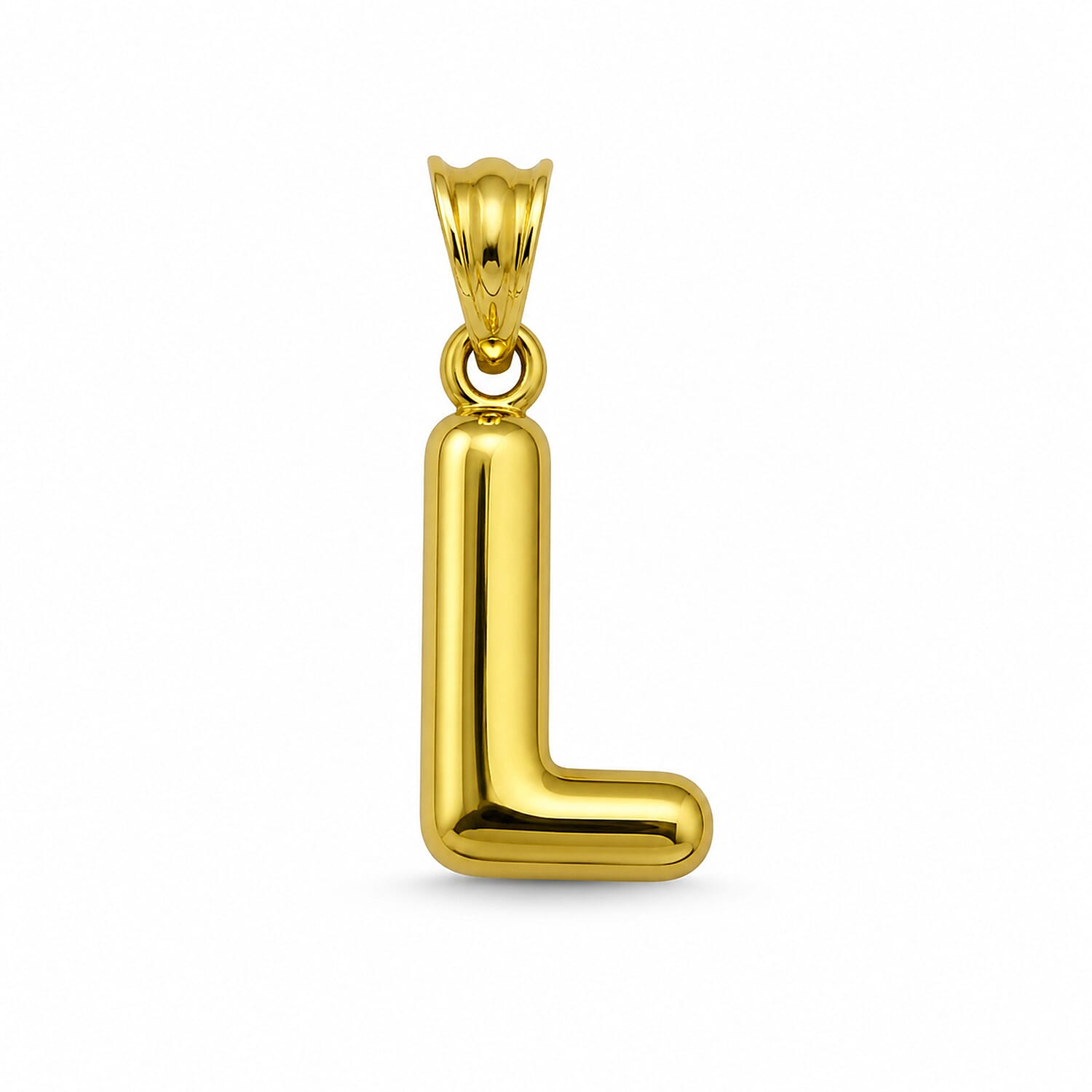 9K Yellow Gold L Initial Pendant