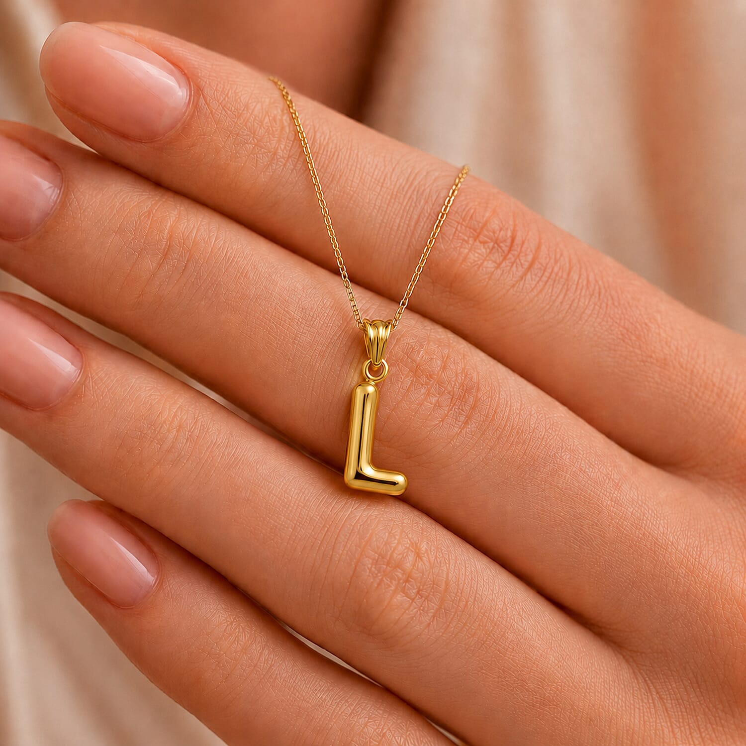 9K Yellow Gold L Initial Pendant