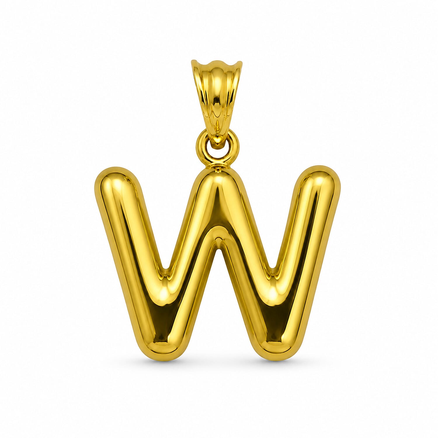 9K Yellow Gold W Initial Pendant