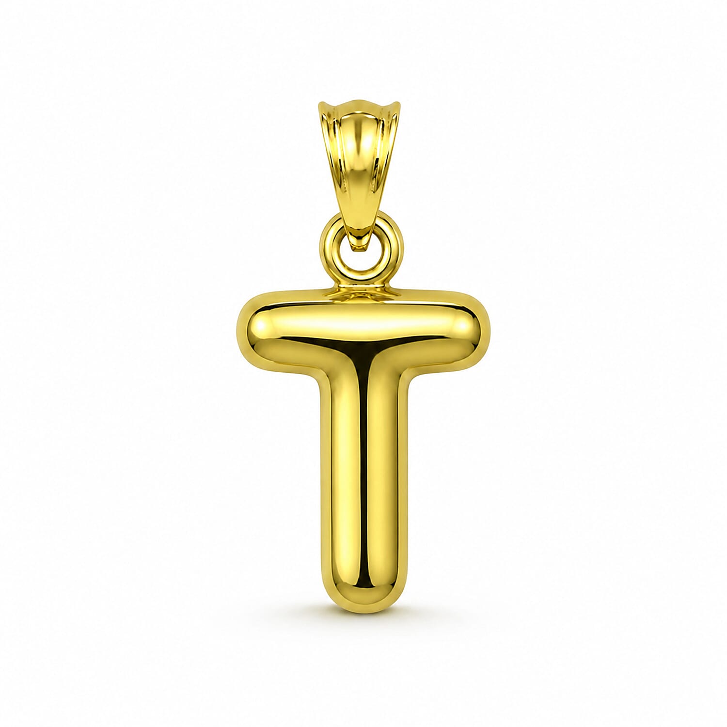 9K Yellow Gold T Initial Pendant