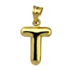 9K Yellow Gold Letter E Initial Pendant