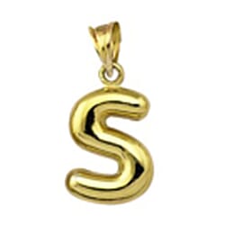 9K Yellow Gold Letter E Initial Pendant