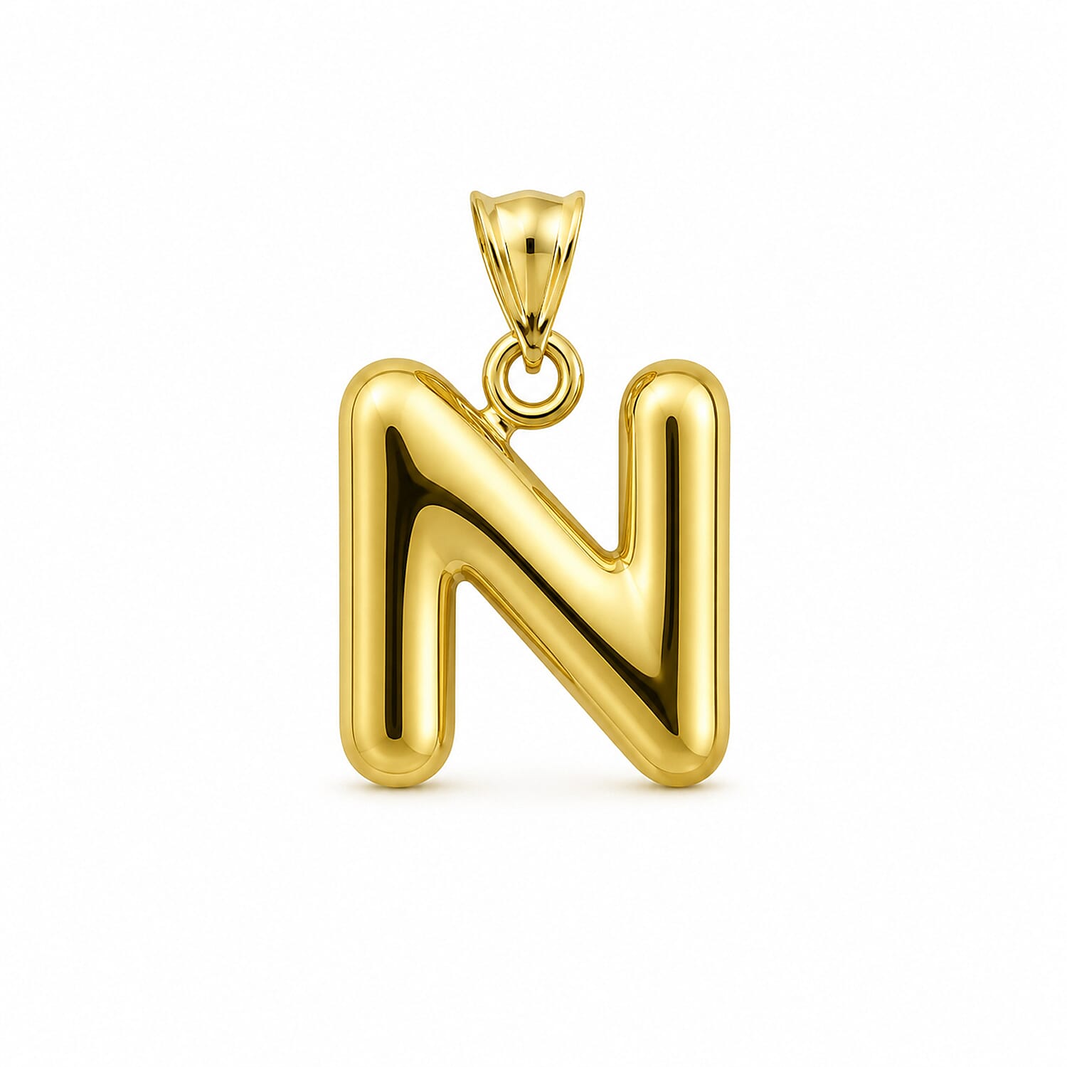 9K Yellow Gold N Initial Pendant