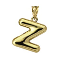 9K Yellow Gold Letter W Initial Pendant