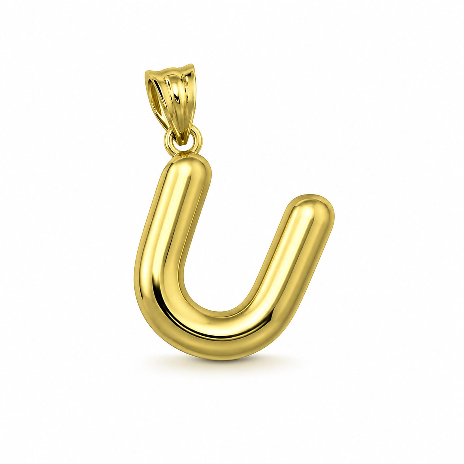 9K Yellow Gold U Initial Pendant