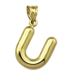 9K Yellow Gold Letter E Initial Pendant