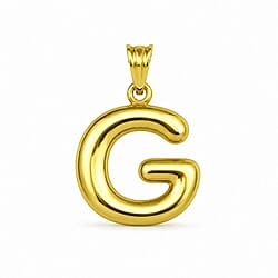 9K Yellow Gold Letter E Initial Pendant