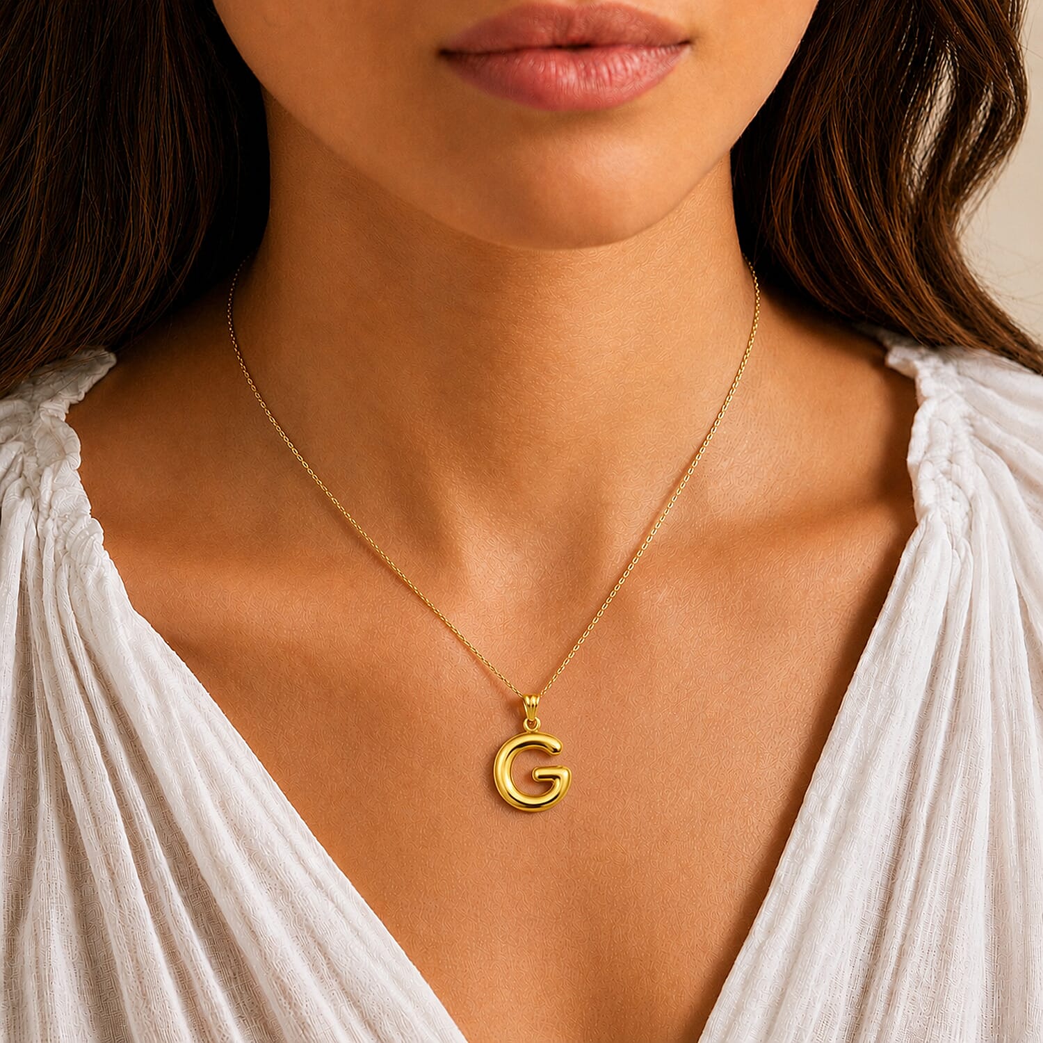 9K Yellow Gold G Initial Pendant