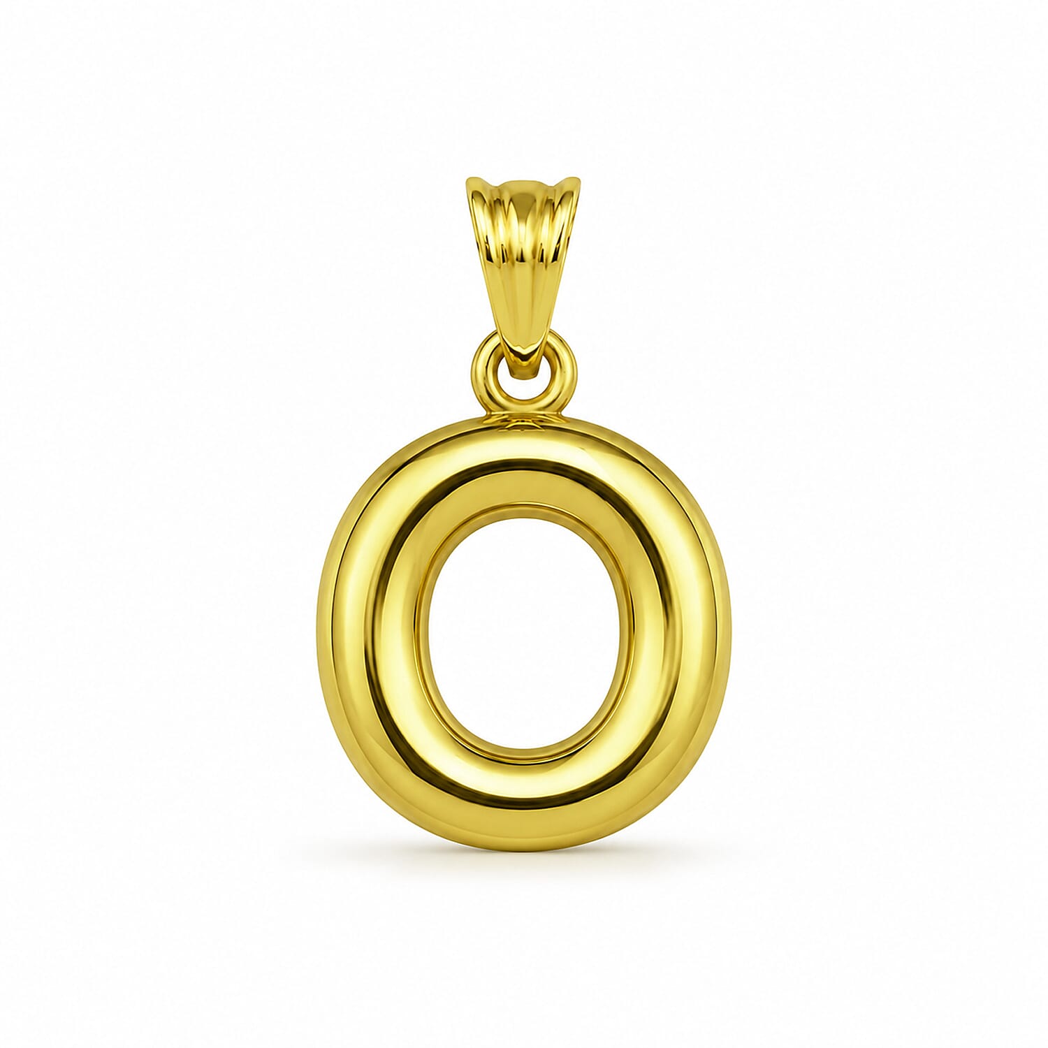 9K Yellow Gold O Initial Pendant