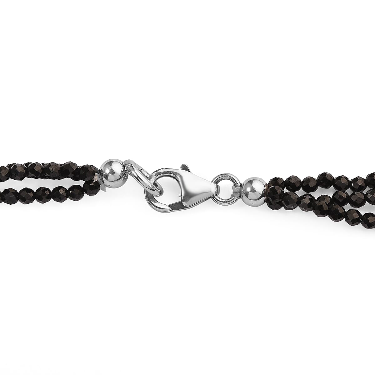 D'Joy - Shungite & Black Spinel Necklace (Size - 20) in Rhodium Overlay Sterling Silver 105.00 Ct.