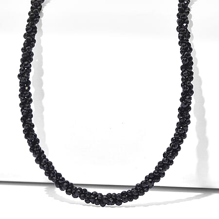 LA close Out Deal - Black Spinel Necklace (Size - 20) in Rhodium Overlay Sterling Silver 85.00 Ct. LA close Out Deal - Black Spinel Necklace (Size - 20) in Rhodium Overlay Sterling Silver 85.00 Ct.