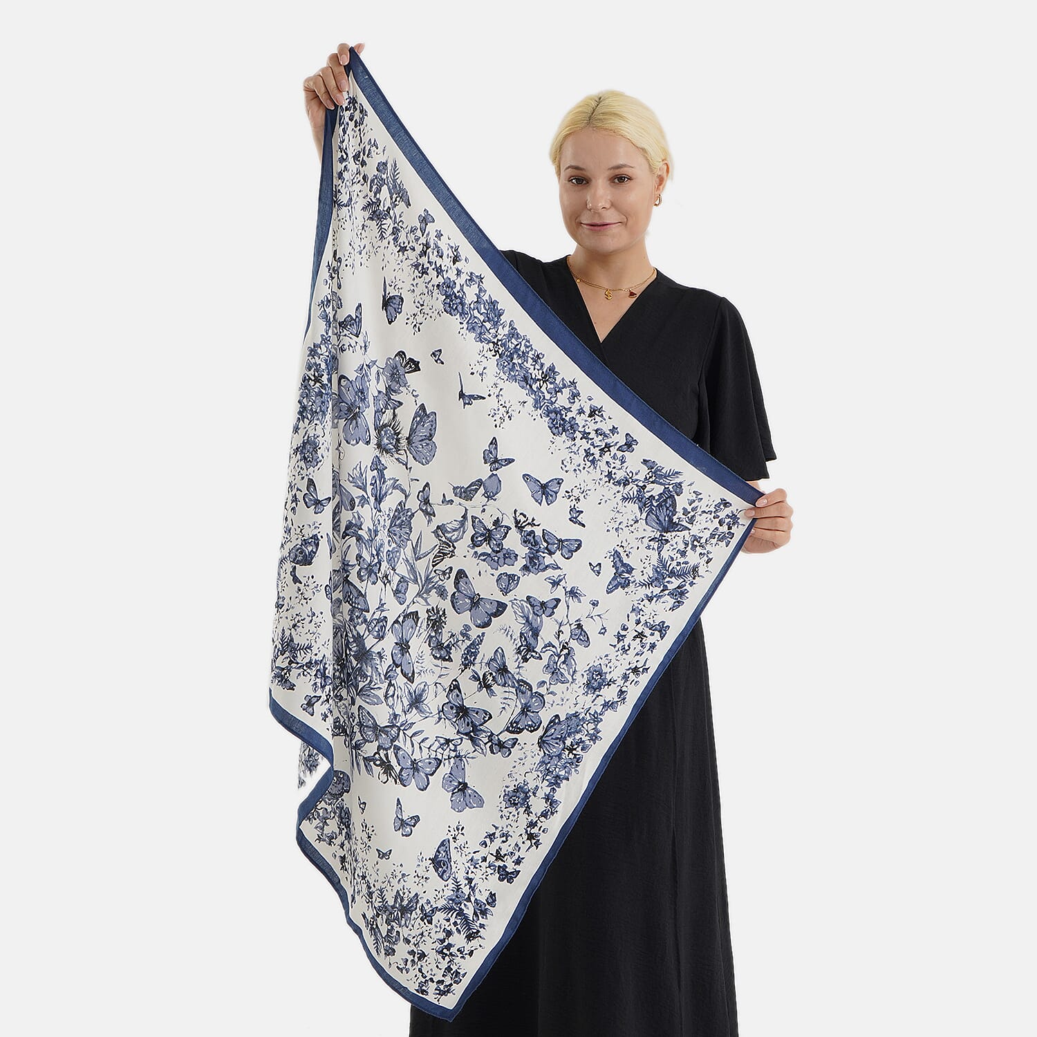 Designer Inspired Printed Multi-Colour Square Scarf