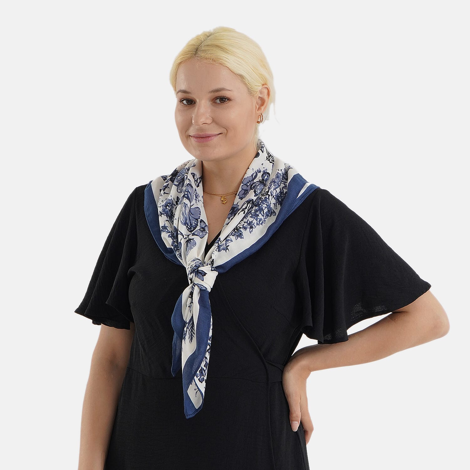 Designer Inspired Printed Multi-Colour Square Scarf