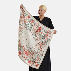 Designer Inspired Printed Multi-Colour Square Scarf