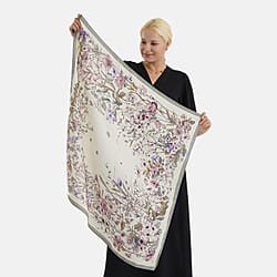 Designer Inspired Printed Multi-Colour Square Scarf