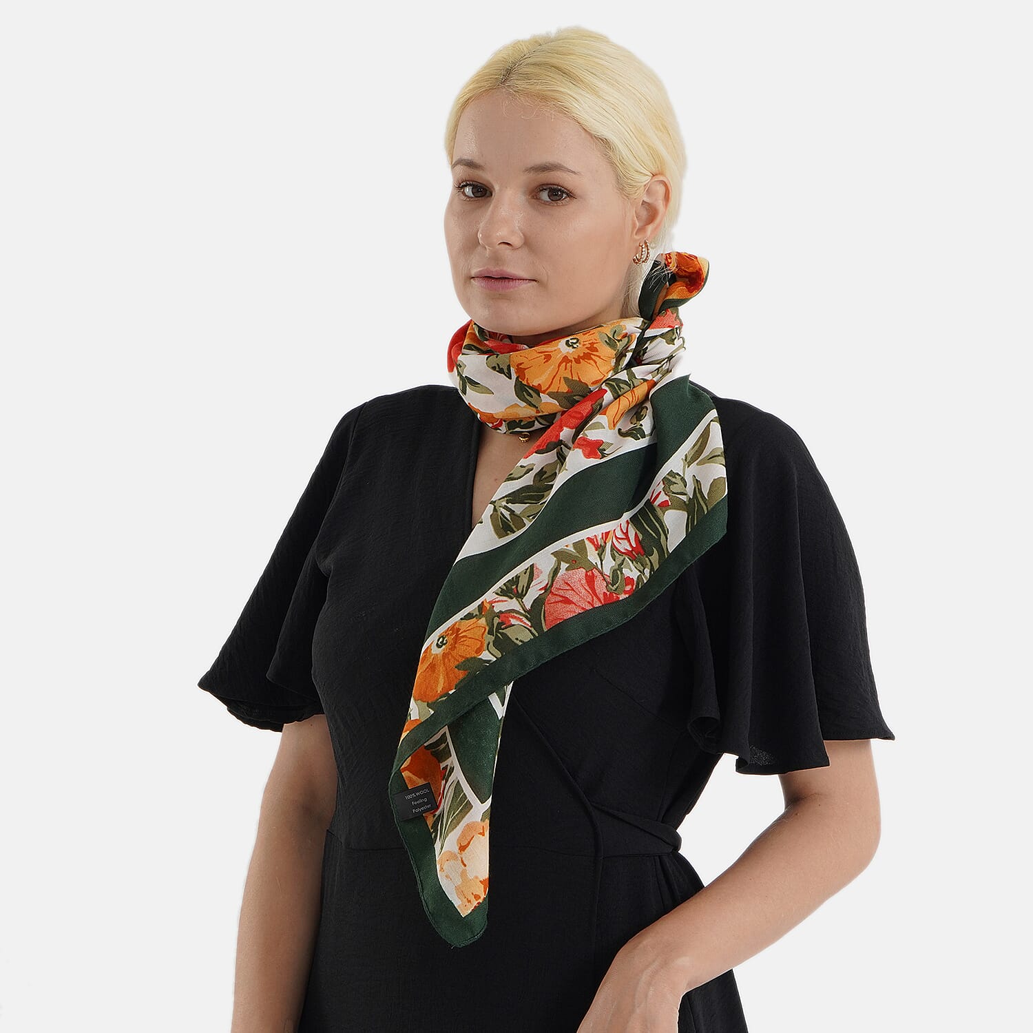 Designer Inspired Printed Multi-Colour Square Scarf