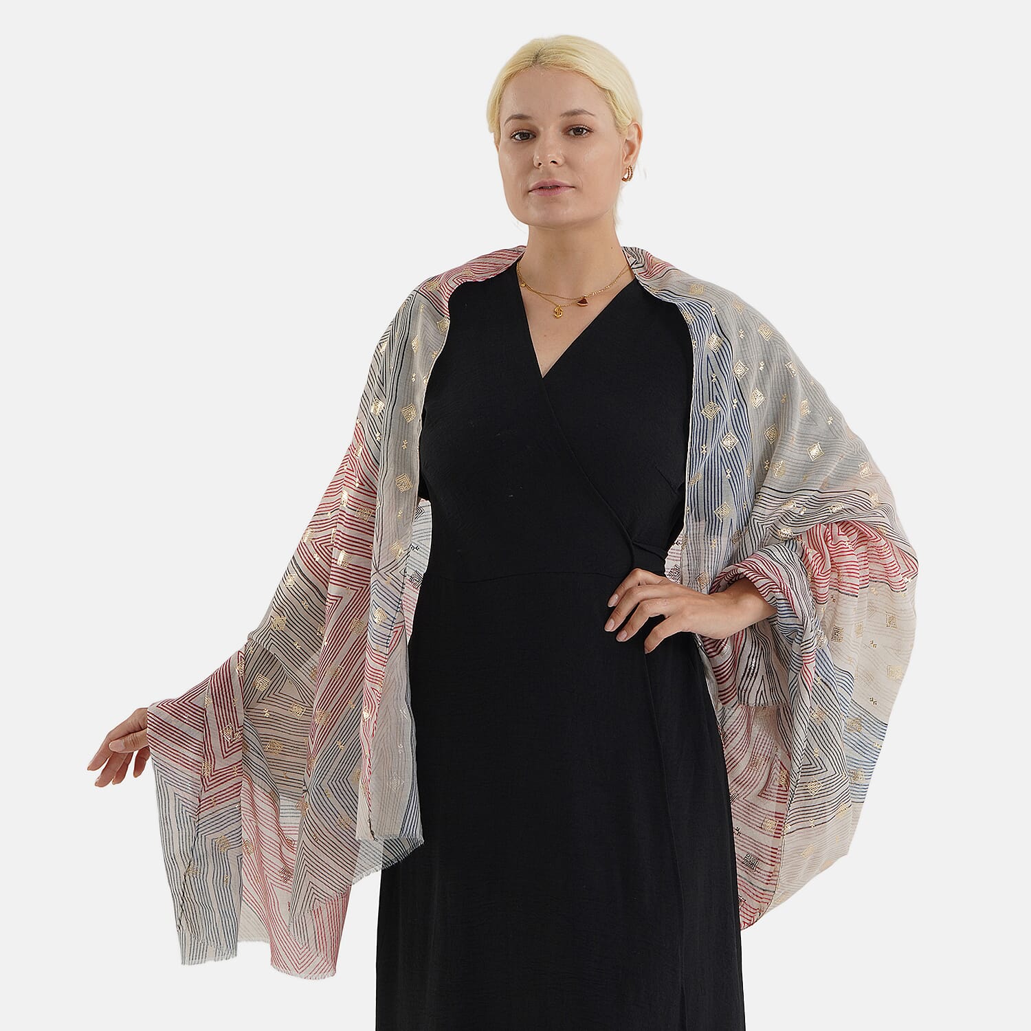 Printed Multi-Colour Fashion Scarf