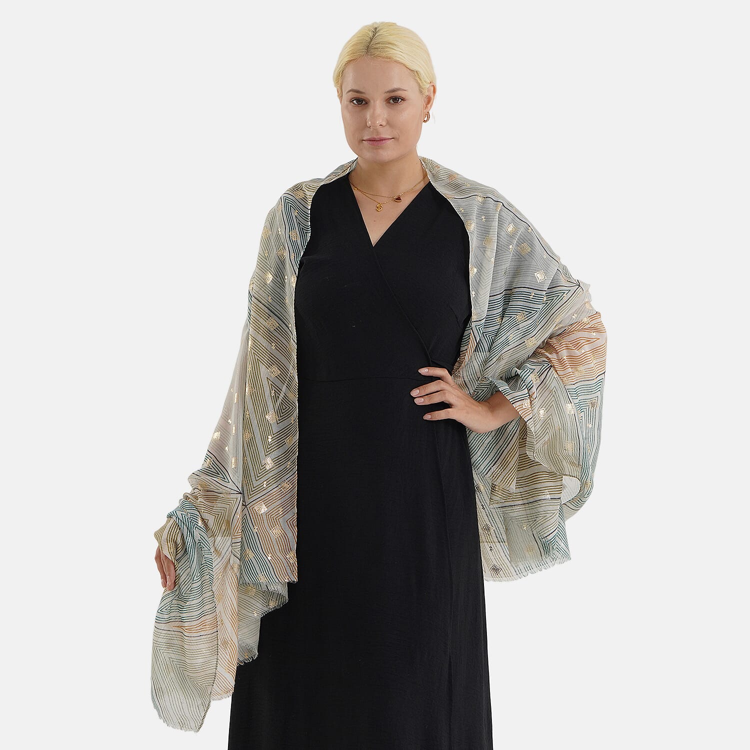 Printed Multi-Colour Fashion Scarf