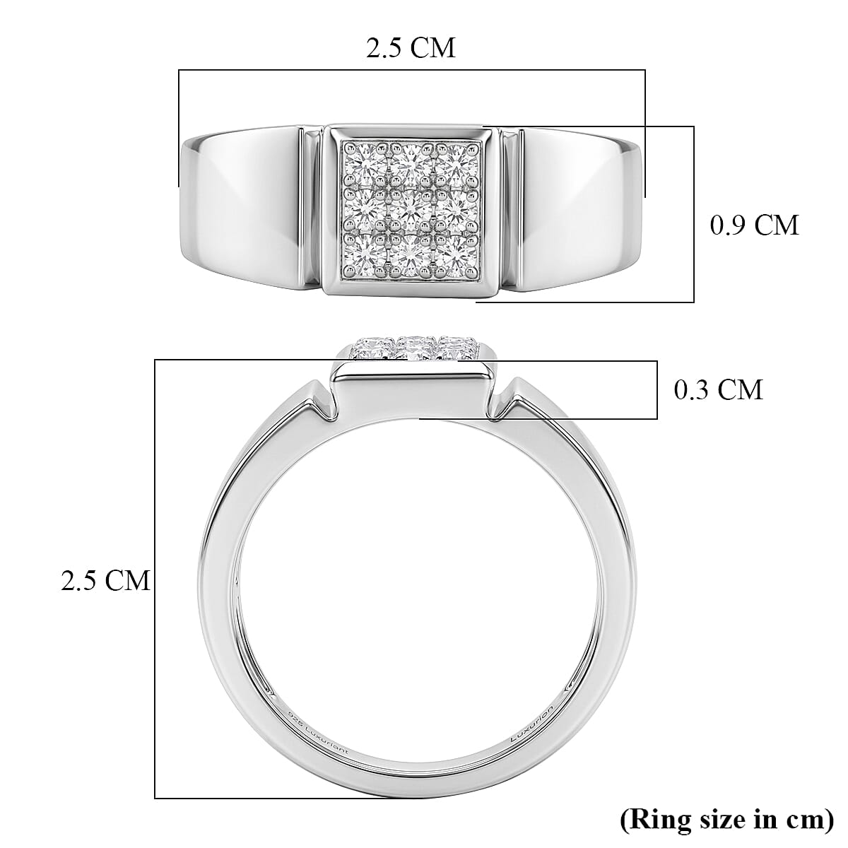 Live From Vegas - Luxuriant - Lab Grown Diamond (SI-G-H) Band Ring in Rhodium Overlay Sterling Silver 0.30 Ct.