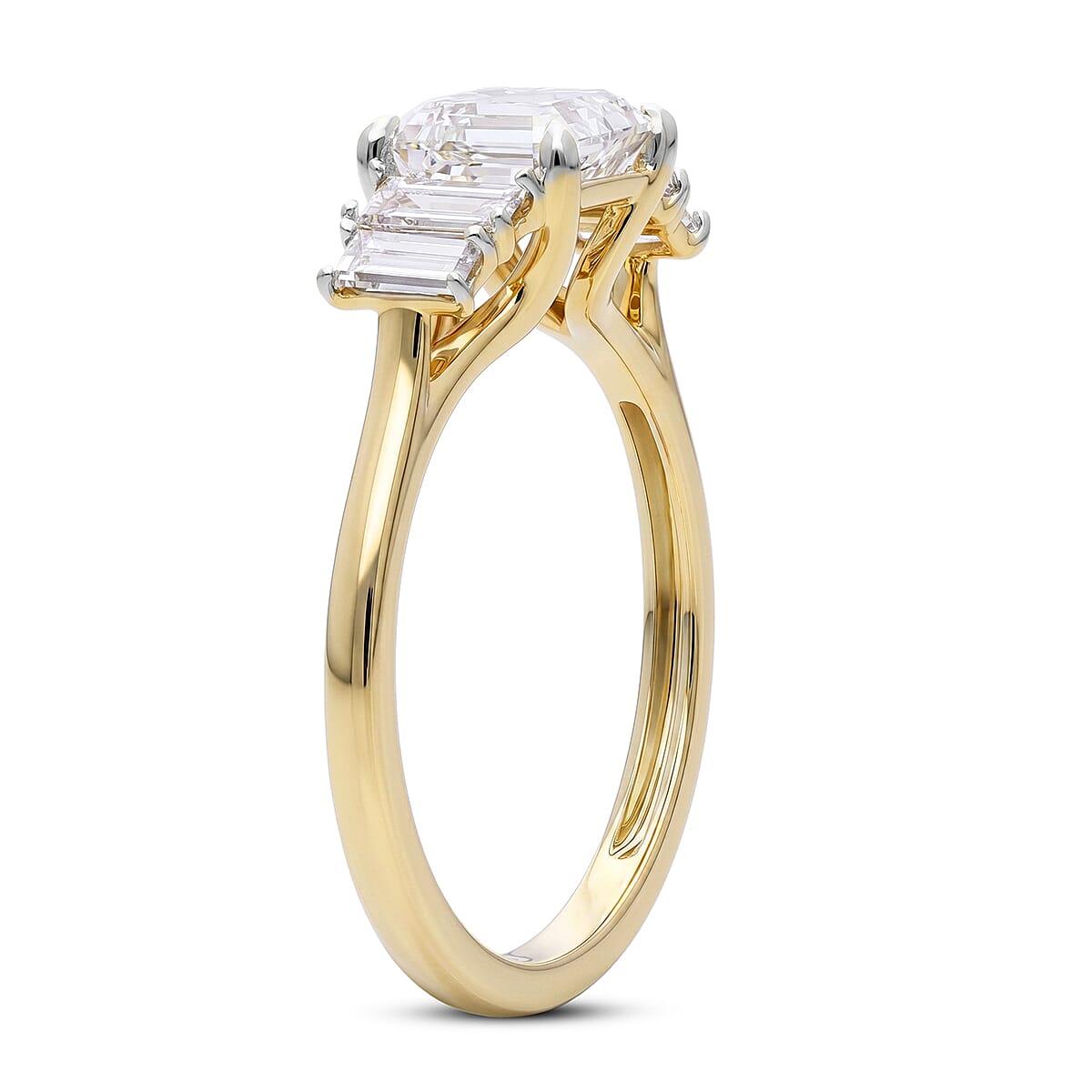 Luxuriant - 9K Yellow Gold IGI Certified Lab Grown Diamond (VS) 5 Stone Ring 2.00 Ct.
