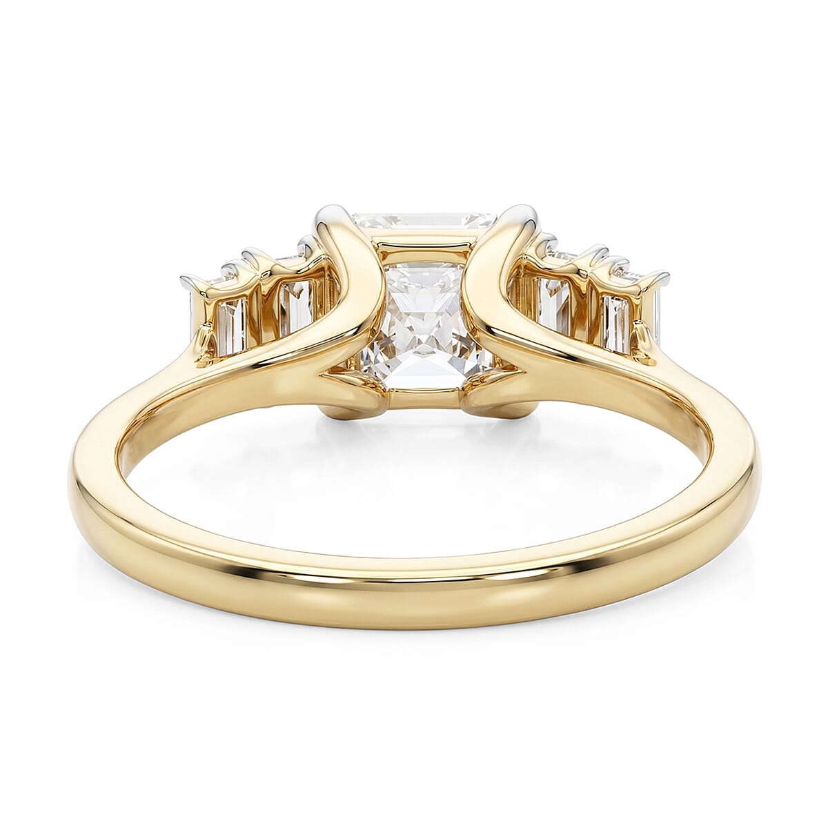 Luxuriant - 9K Yellow Gold IGI Certified Lab Grown Diamond (VS) 5 Stone Ring 2.00 Ct.