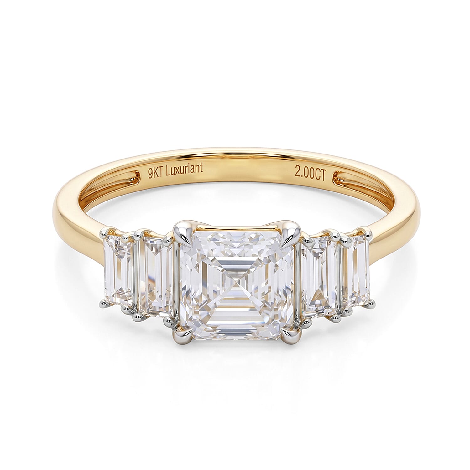 Luxuriant - 9K Yellow Gold IGI Certified Lab Grown Diamond (VS-E-F)  Ring 2.00 Ct.