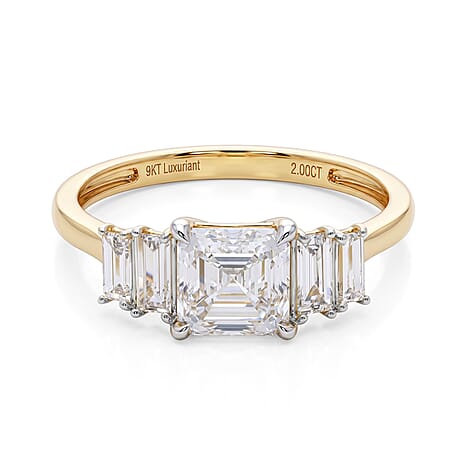 Luxuriant - 9K Yellow Gold IGI Certified Lab Grown Diamond (VS-E-F)  Ring 2.00 Ct.