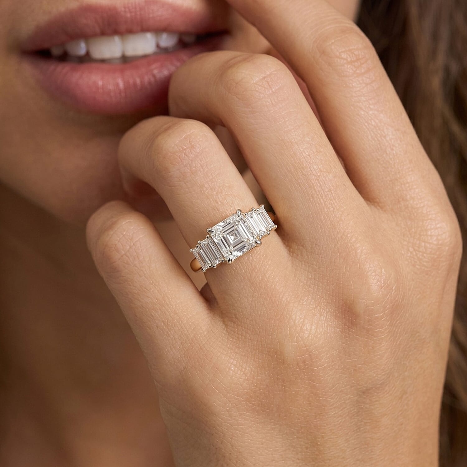 Luxuriant - 9K Yellow Gold IGI Certified Lab Grown Diamond (VS-E-F)  Ring 2.00 Ct.