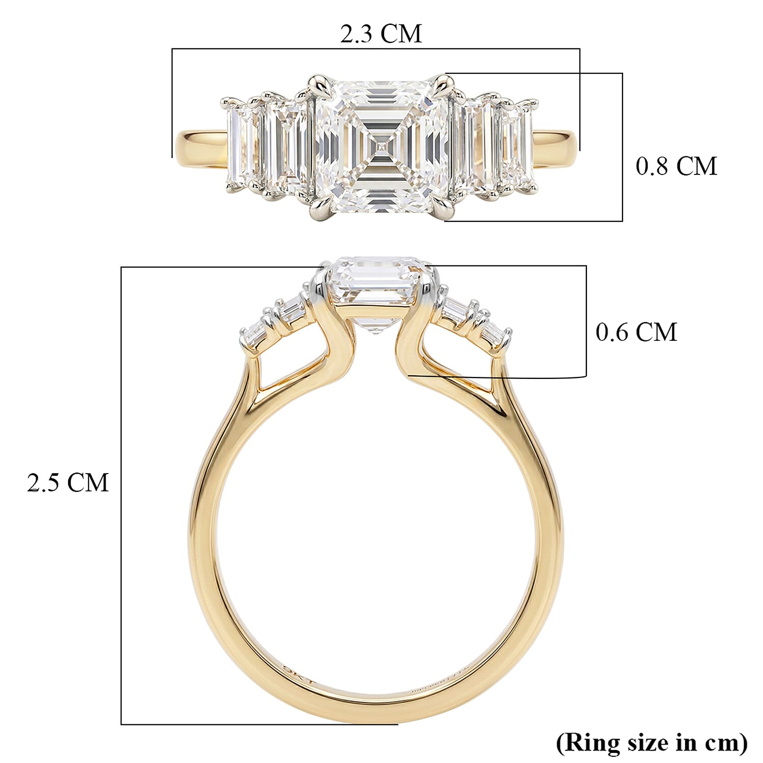 Luxuriant - 9K Yellow Gold IGI Certified Lab Grown Diamond (VS-E-F)  Ring 2.00 Ct.