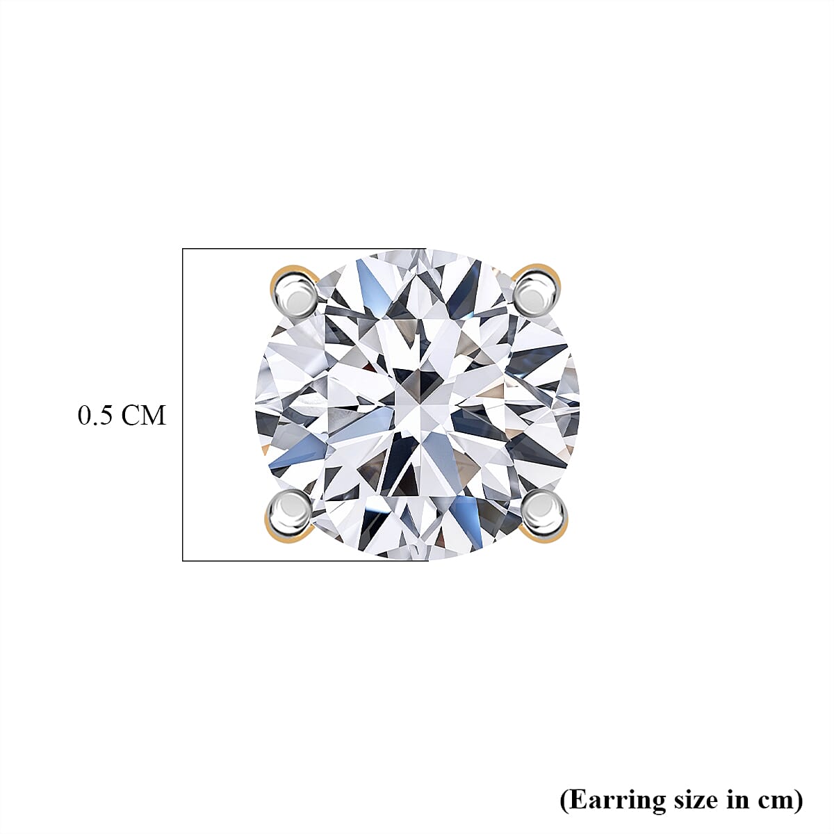 Luxuriant Lab Grown Diamond Solitaire Stud Push Post Earring in 18K YG VermeilSterling Silver  0.506  Ct.