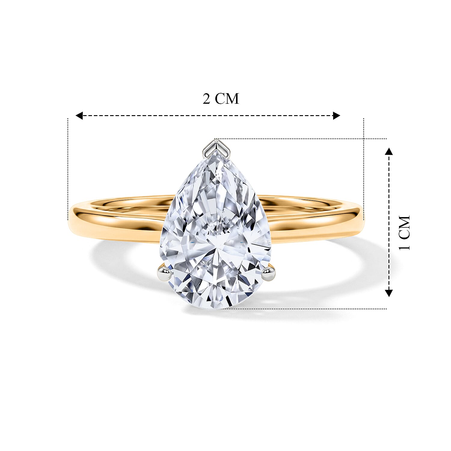 Luxuriant - 9K Yellow Gold SGL Certified Lab Grown Diamond (VS-E-F) Pear Cut Solitaire Ring 1.00 Ct.